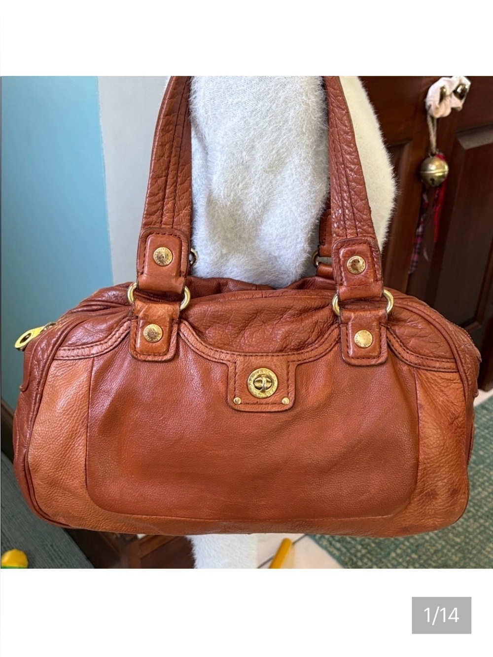 Marc Jacobs  Satchel  shoulder bag
Saddle brown leather  Brass hardware VGUC